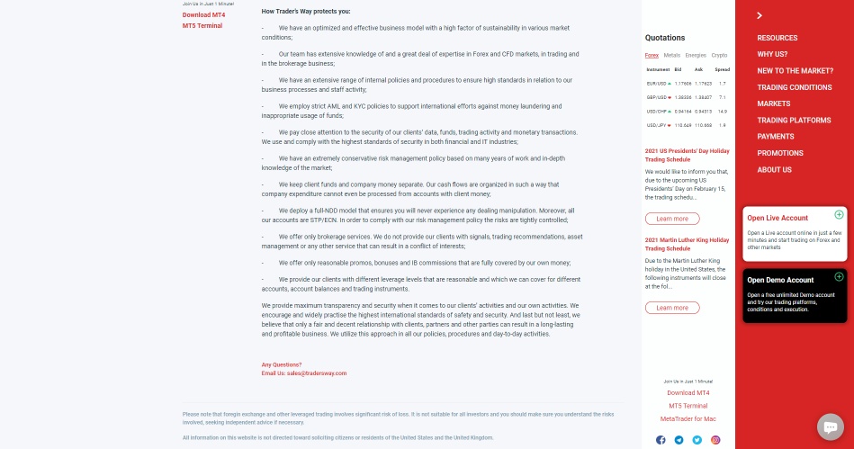 TradersWay Review security claim TradersWay Review security claim